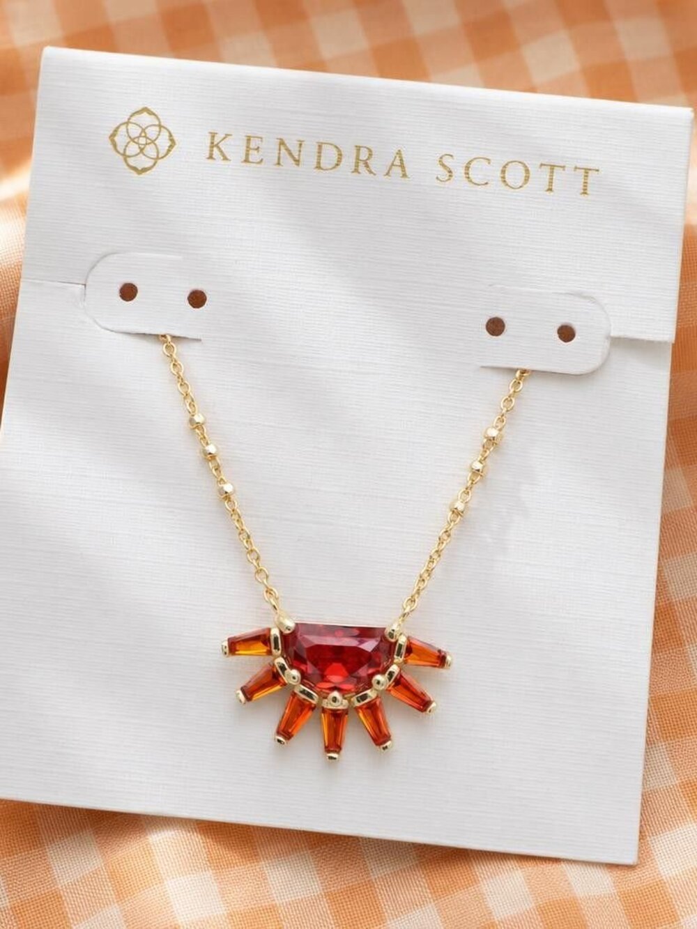 Kendra Scott Sun Gold Orange pendant necklace